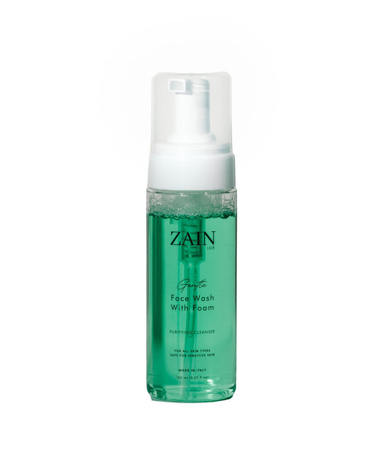 Gentle Foam Face Wash by ZAIN, Purifying cleanser for sensitive skin, Vegan face wash